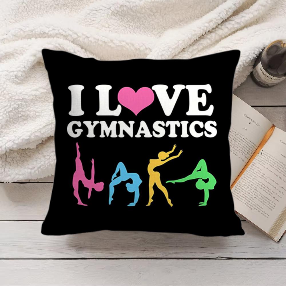 Gymnastics Water Color Cushion Cover Short Plush DoubleSided Printing Home Machine Washable In Warm Winter Pillow Cover