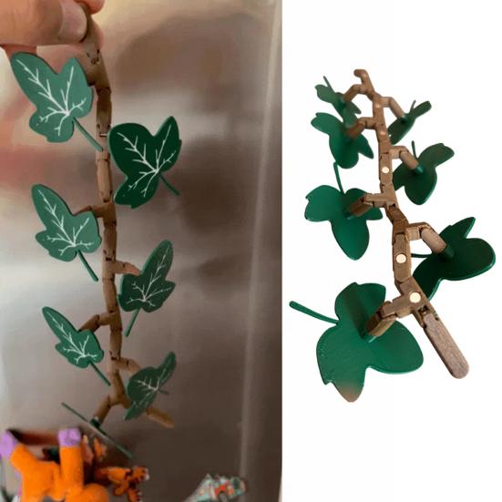 1 Set Climbing Ivy Refrigerator Magnet with Articulating Stems 3D Butterfly Simulated Vine Leaf Plants Fridge Magnet Kitchen Locker Decoration