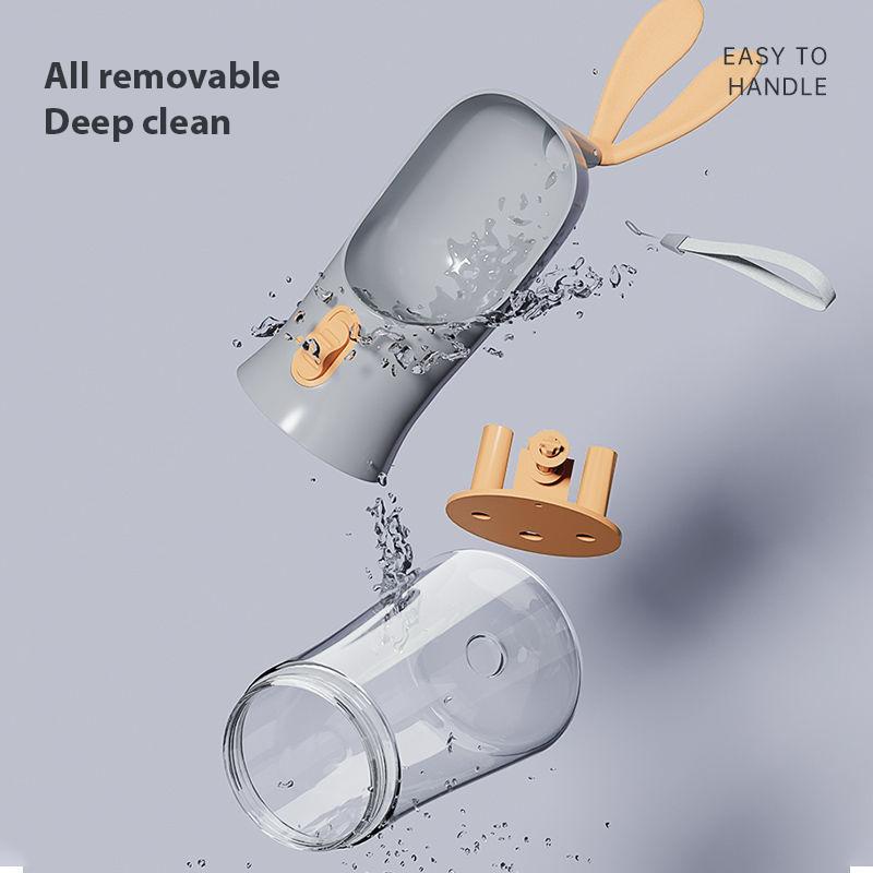 Sticlă portabilă de 400ml pentru pisici și câini, sticlă de băut în aer liber, sticlă de cereale pentru transportul cățelușului, sticlă de băut pentru călătorii, bol de băut