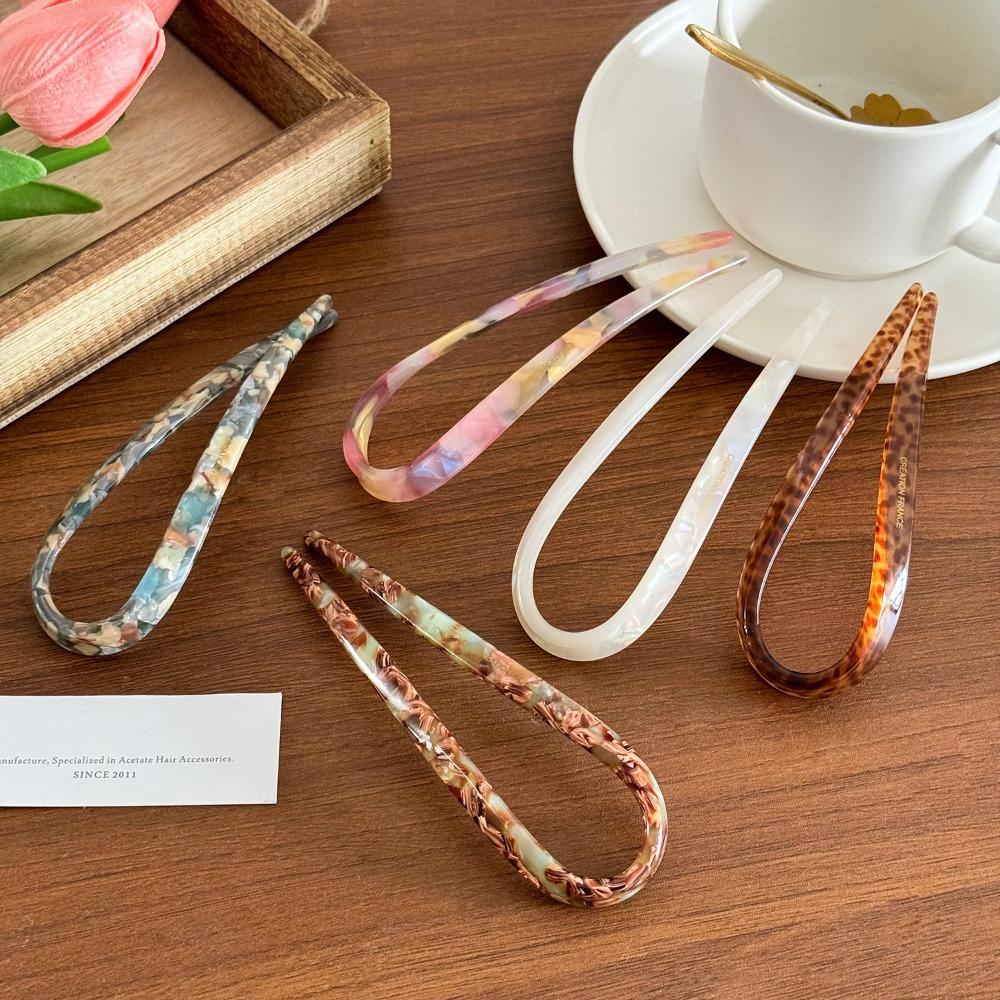 

Headdress Acetate Hairpin Headwear Chinese Style Hair Fork Retro U-shaped Hair Stick Daily фиолетовый