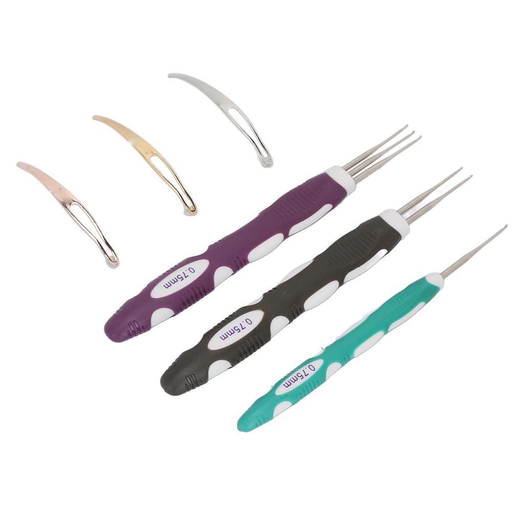 6ks 0,75mm háček na dreadlocky pro zaplétání vlasů 1 2 3 háčky nástroj pro zaplétání dreadlocků