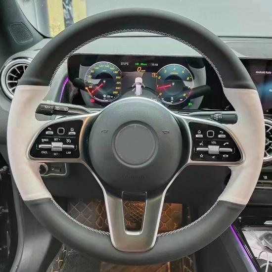 

Мягкий черный кожаный замшевый чехол на руль автомобиля для Mercedes Benz A-Class W177 B-Class W247 C-Class W205 Style 4