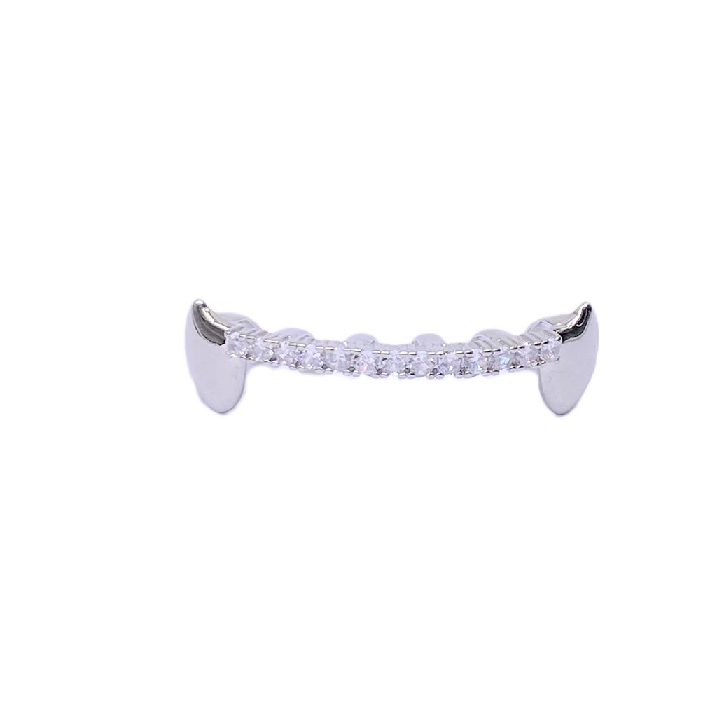 Hip-Hop Zirkonia Diamant Grillz, Trendiger galvanisierter T-Stil für europäische und amerikanische Mode.