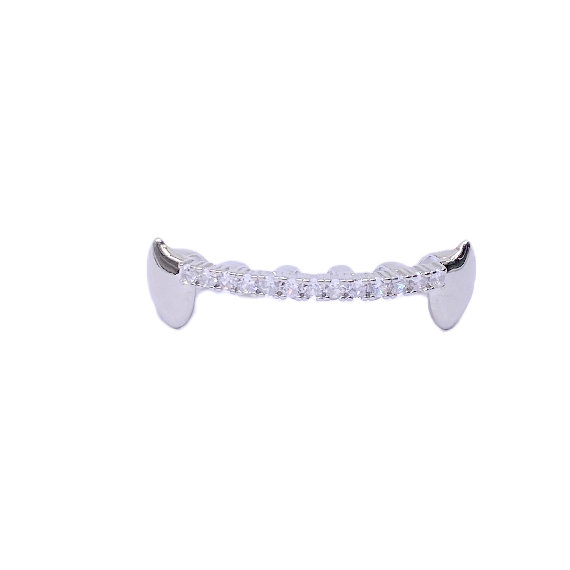 

Hip-Hop Zircon Diamond Grillz, Trendy Electroplated T Style for European and American Fashion.