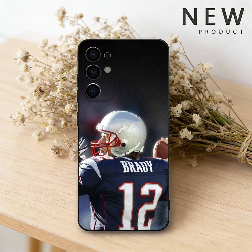 Rugby Tom B-Brady 12 Phone Case For Samsung S26,25,24,23,22,30,21,10,9,Ultra,Plus,Lite Black Soft Case
