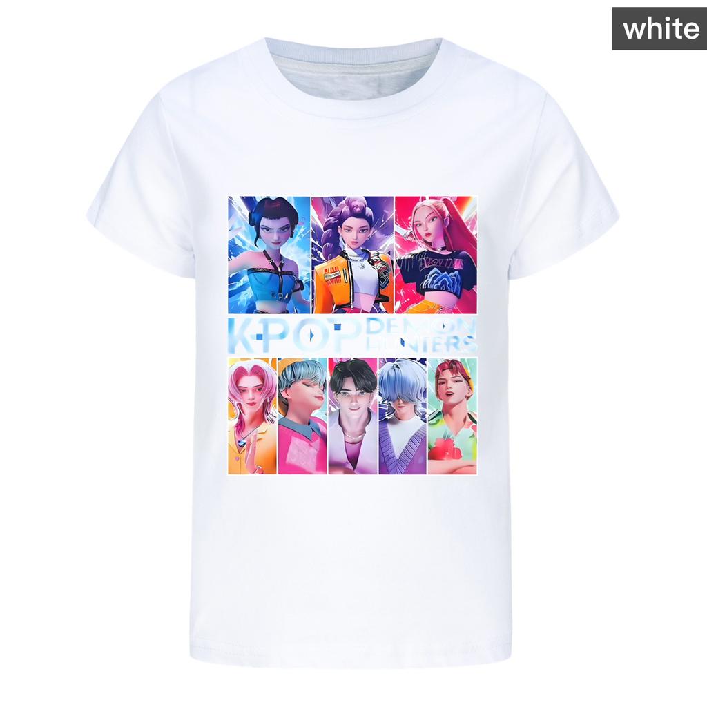 Ubrania dla dzieci KPop Demon Hunters Saja Chłopcy Miękka Chłopcy Dziewczęta Koszulka Letnia Moda Fajna Koszulka dla Dzieci Kostium Cosplay