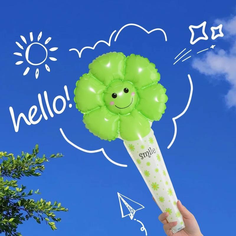 

Daisy Sunflower Hand-Held Blow Stick Balloon Ground Marketing Activity Children S Cartoon Aluminum Film Inflatable Toy Scene Arrangement Handheld Daisy Stick Green