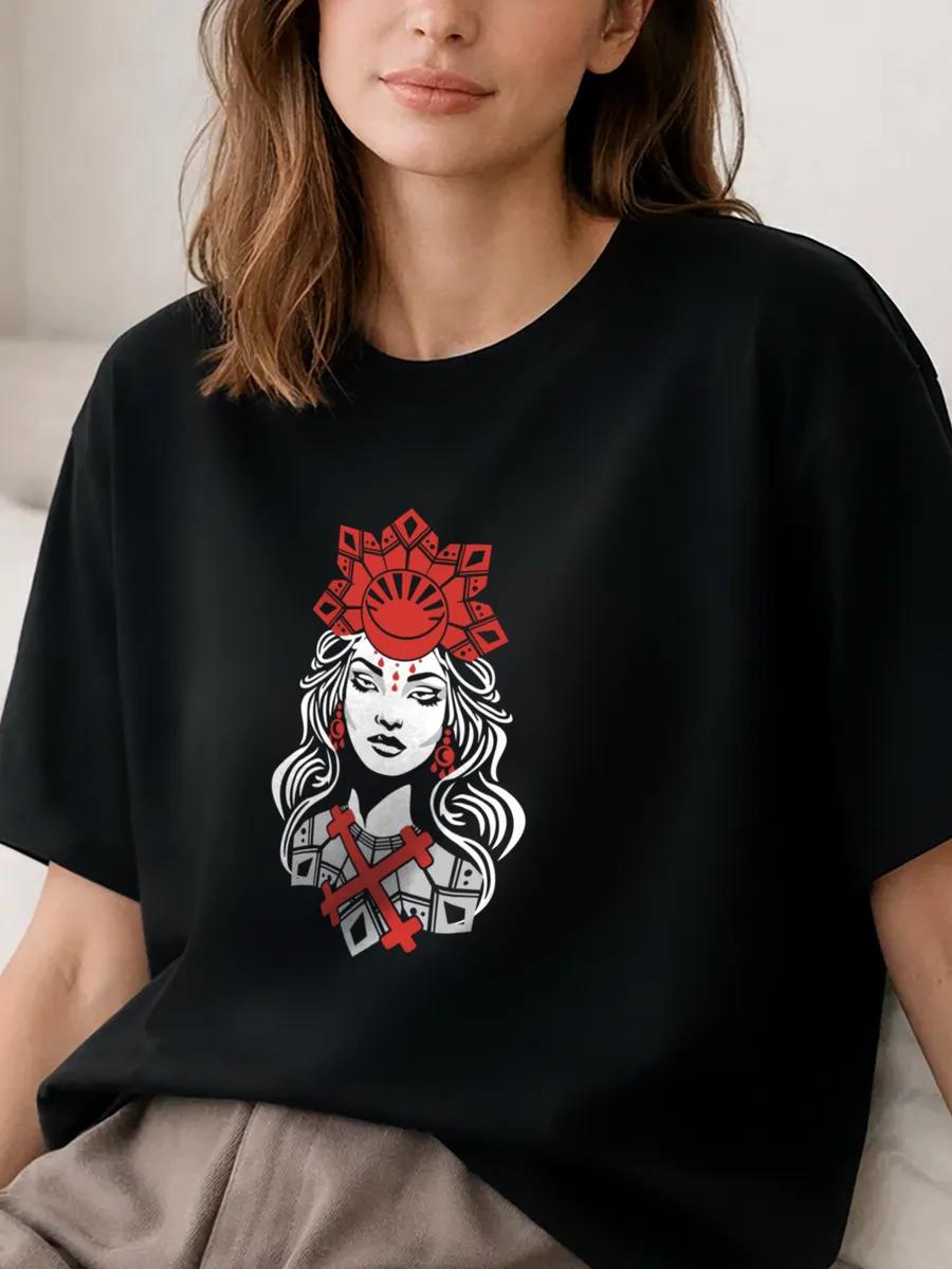 T-shirt with meme cat print L