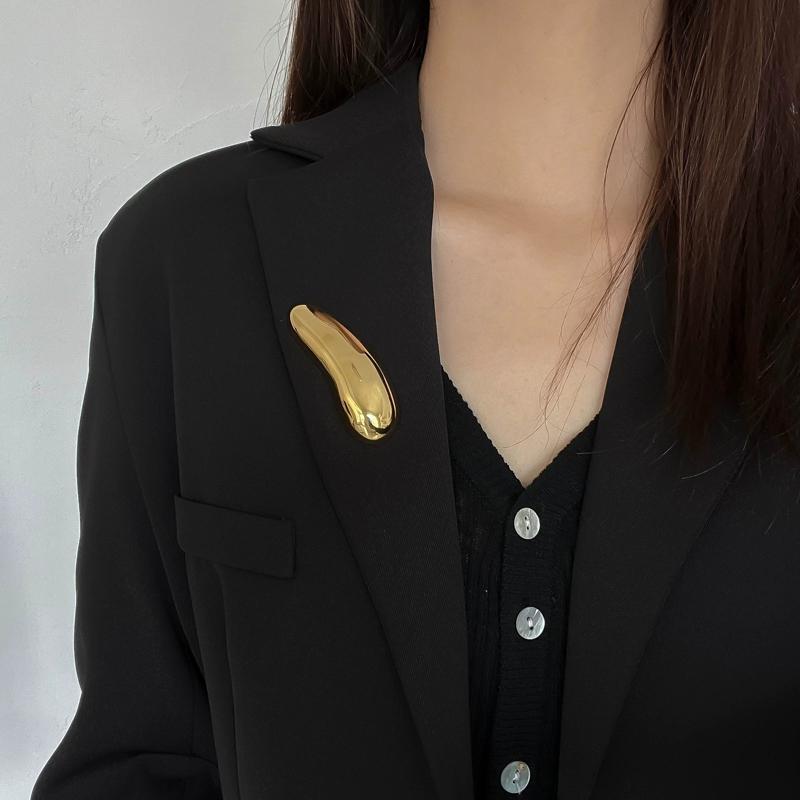 Spille Pod in Acciaio Inossidabile per Donna Semplice Vintage Irregolare Ovale Spilla alla Moda Casual Versatile Accessori per Abbigliamento Nuovo