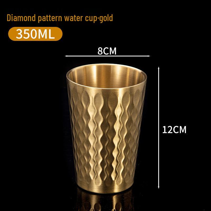 

Креативный корейский стакан для напитков с двойными стенками и узором «огненный бриллиант» – стакан из нержавеющей стали 304 для пива, кофе или чая Small