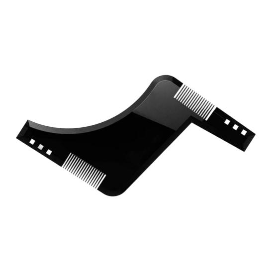 

Men Beard Shaper Comb Tool Beard Lineup Guide Professional Facial Hair Goatee Whisker Styling Trimming Edging Shaping Template Stencil чёрный