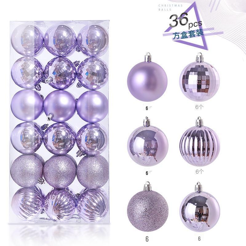 36 Electroplated Plastic Christmas Ball Ornaments for Tree and Window Decoration