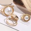 Women Scarf Ring Silk Scarf Ring Clip Faux Pearl Scarf Clasp Elegant Slide