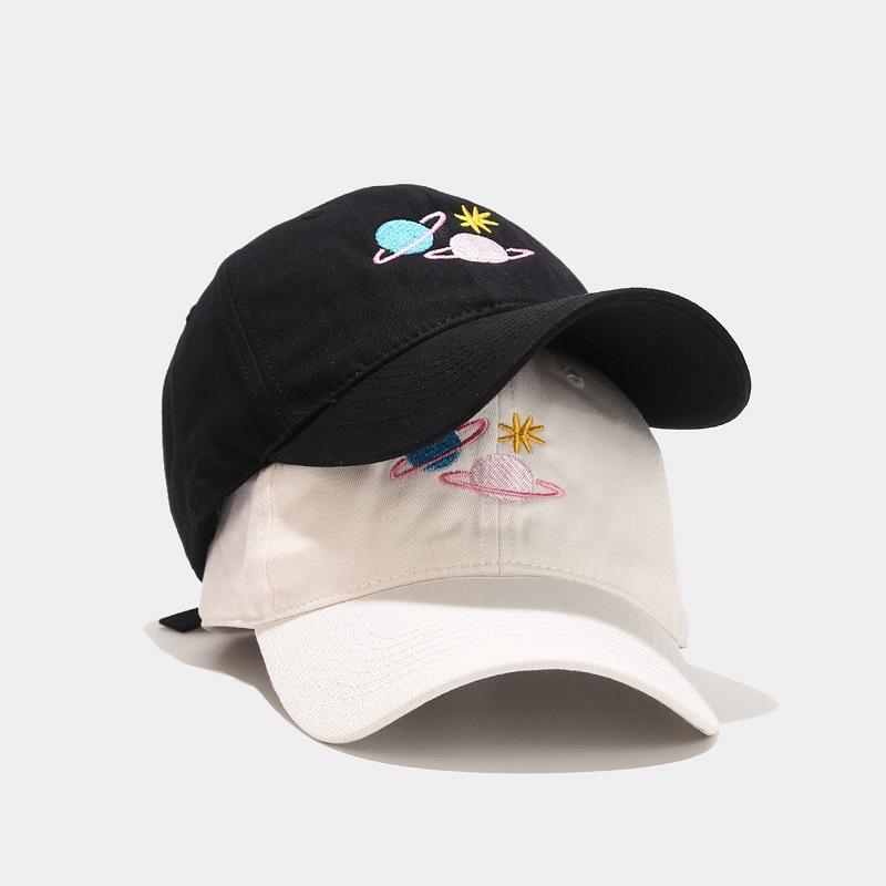 New baseball cap trendy small fresh literary asteroid embroidery curved brim cap ins casual sun hat
