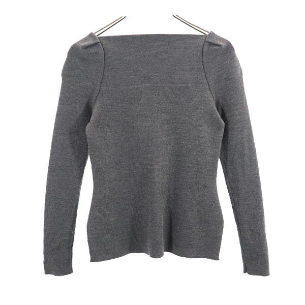 Rene Made in Japan Misto Lana Maglia a Manica Lunga Taglio 34 Grigio Donna Usato