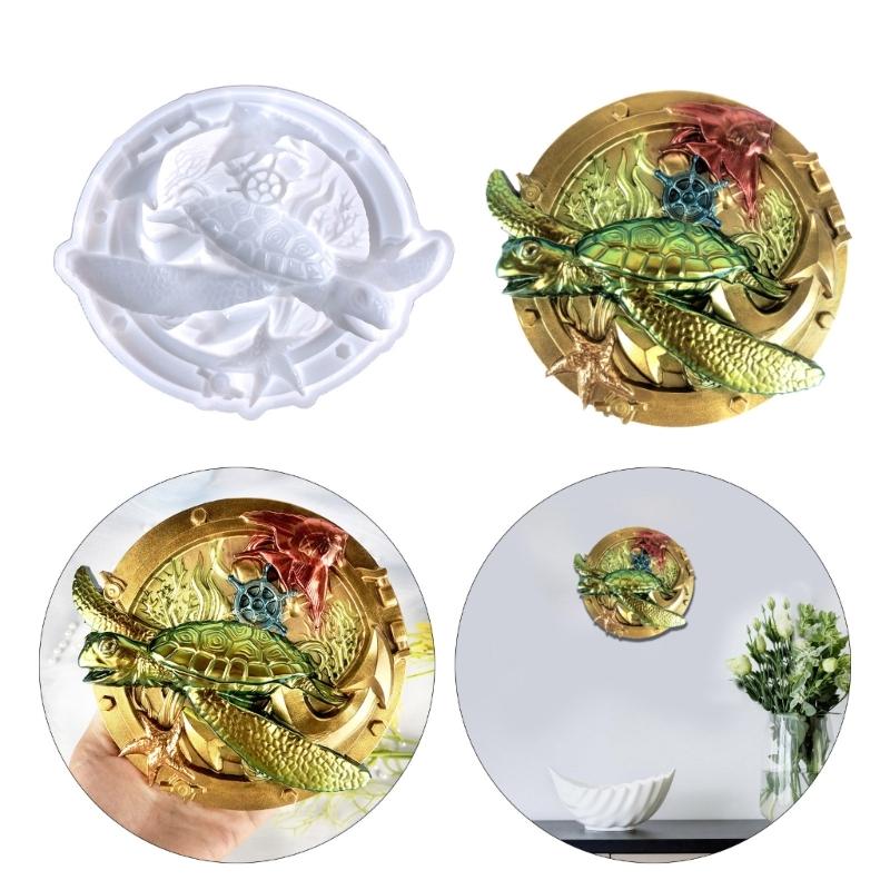 Semi-stereoscopic Marine Turtle Wall Ornaments Drop Glue Mold Diy Wall Pendant Desktop Decoration Epoxy Silicone Mold