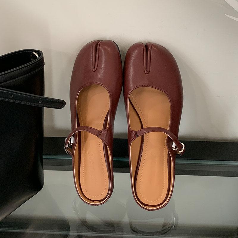 Móda Měkký Módní Sponkový Pásek Dámské Baleríny Mary Janes Boty Nazouváky Dámská Mělká Obuv Zvláštní Špička Ženy Lolita Baleríny Boty