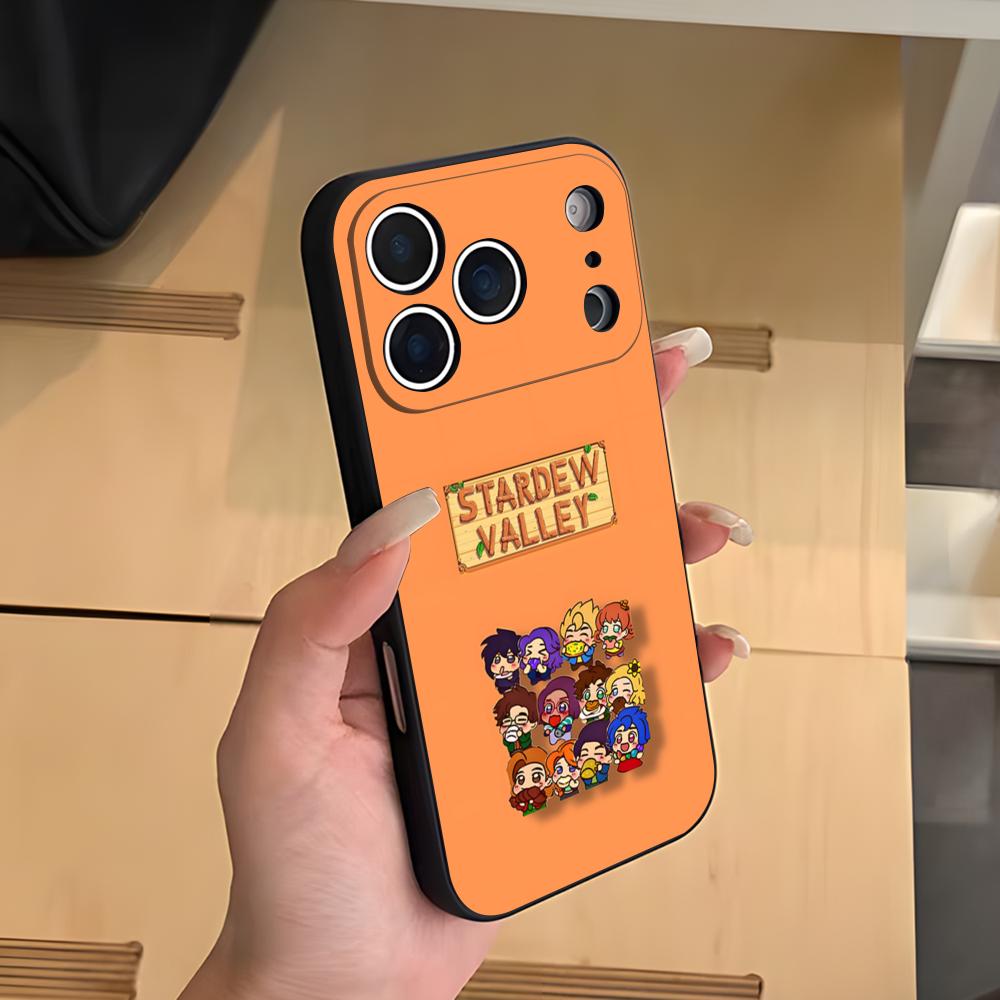 S-Stardew V-Valley Game Phone Case For IPhone 17 Air 16 E Pro Max 15 14 13 Mini 12 Pro 11 Max Plus Black Soft Shell