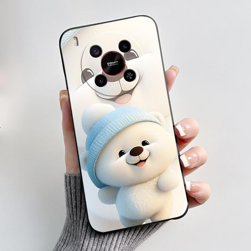 Case For ZTE Blade V70 Max / Nubia V70 Max Phone Case Black Soft Silicone Shockproof Cover Luxury Cute Love Rabbit Funny Casing