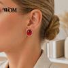 Commuter Accessories for Office 1 Pair Vintage Oval Stud Earrings Women, Retro Statement Lightweight Jewelry Women Gemstone Earrings, Gold Frame