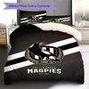 Set Biancheria da Letto con Fantasia Collingwood Magpies Copripiumino Federa Decorazione per la Casa Regalo (1 * copripiumino + 2 * federa, senza nucleo)