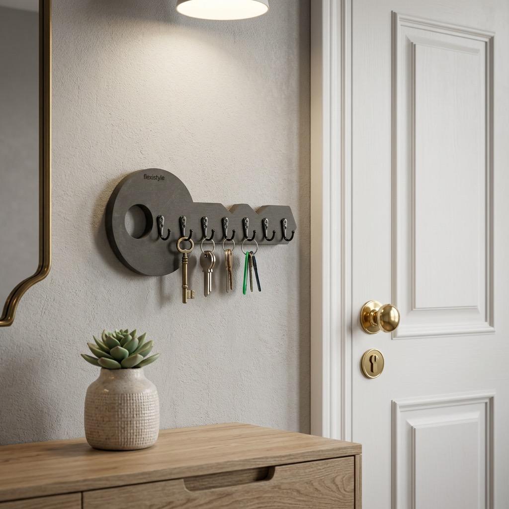 Wooden Key Hanger Key Black