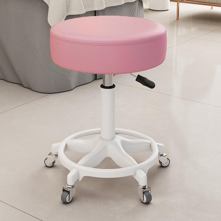 Beauty Rotating Stool with Backrest - Makeup/Barber/Dressing Table Chair with Casters