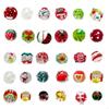 Christmas Beads with Hole Hand Painted Glass Beads For Christmas Tree Decoration Handmade Craft Bracelets Jewelry Making