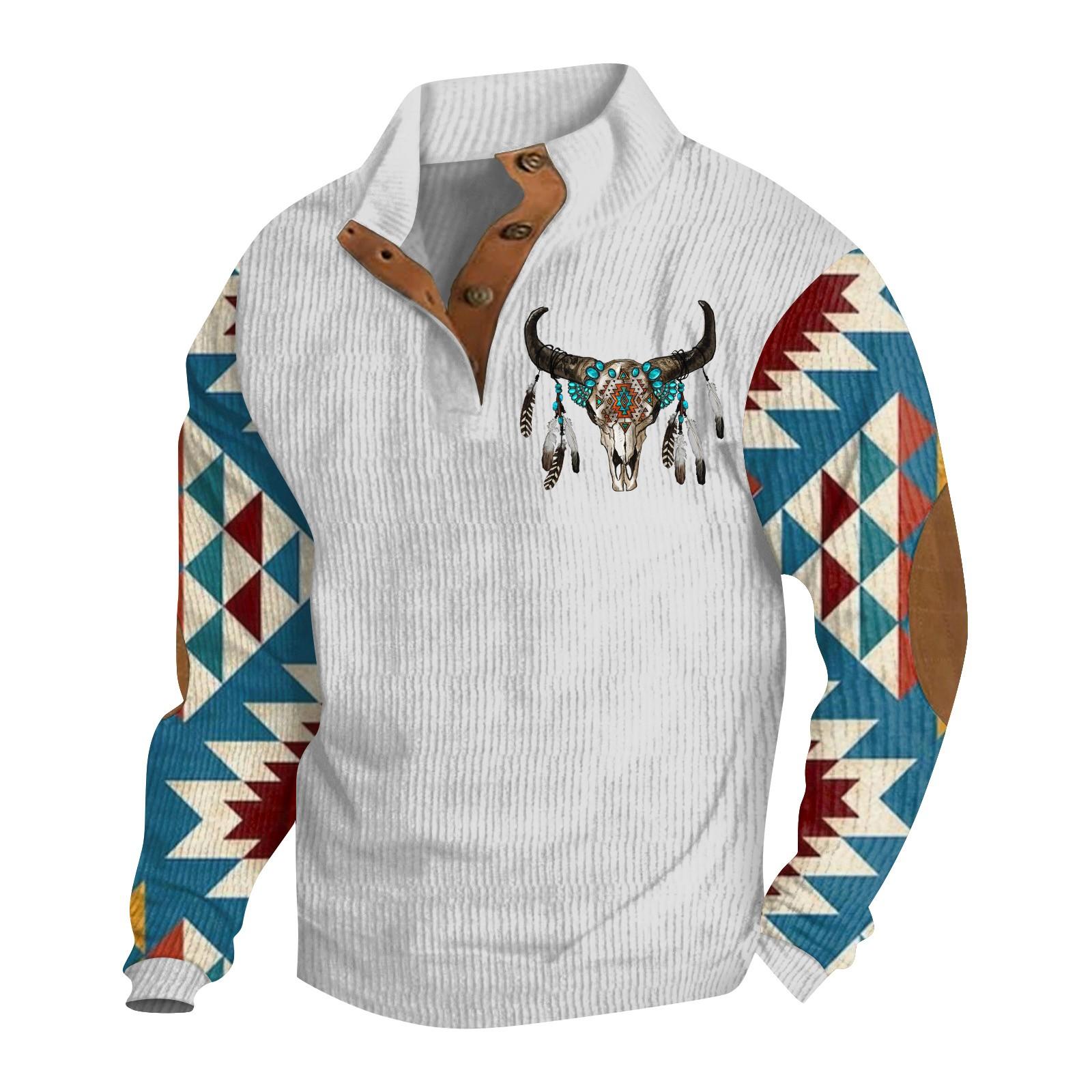 

Мужская повседневная толстовка в стиле ретро с градиентным принтом XL белый