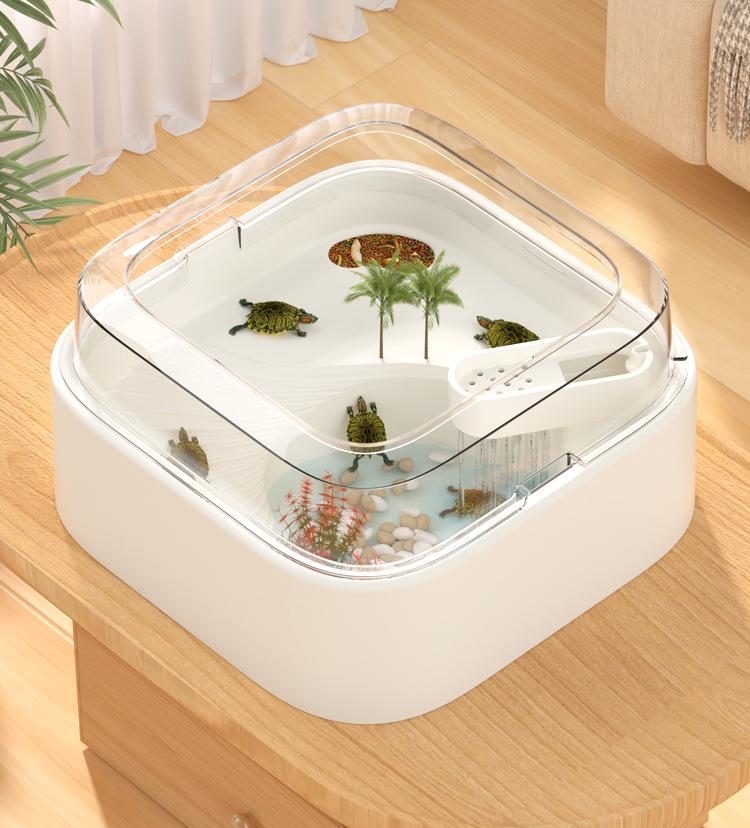 Acryl Schildkrötenhabitat mit Sonnendeck - Kreatives umweltfreundliches Becken für Schildkröten & Fische