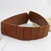 Vintage Elastics Wide Belt Women Fashionable Waist Cincher PU Leather Belt for Party and Daily Wear