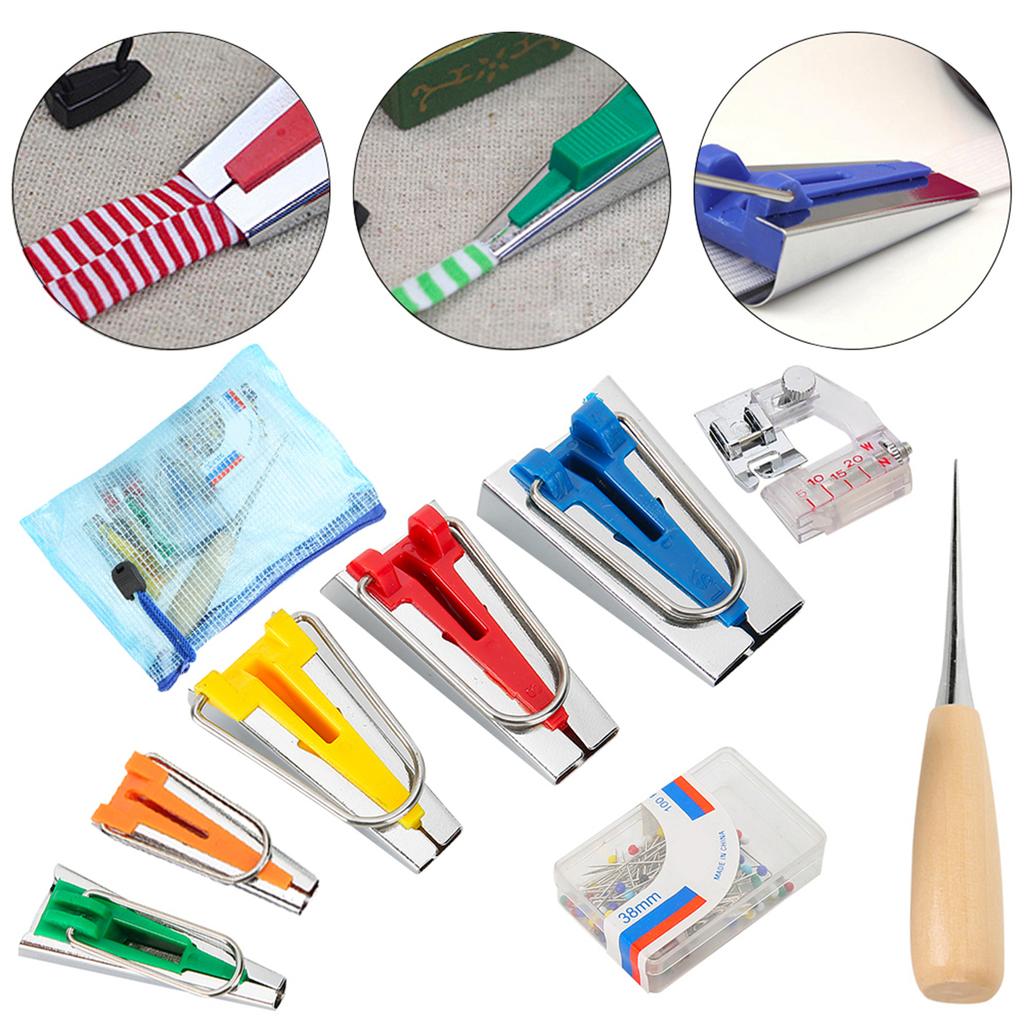 Binding Tool Fabric Bias Tape Maker Quilting Presser Binder Foot Sewing DIY5 Binding Tool Set