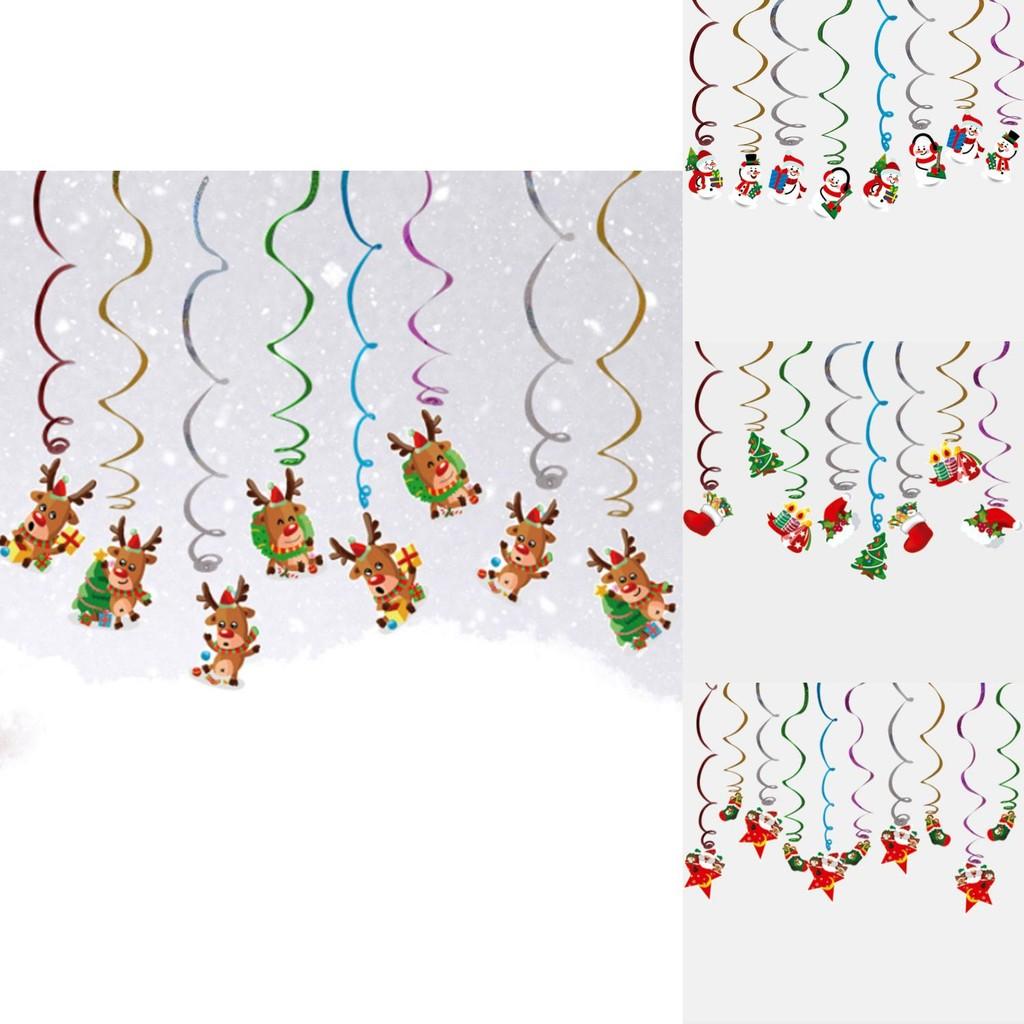 Decorations Eyecatching Christmas With Spiral Streamers And Triangle Flags For Holiday Festivities