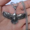 Hip Hop Rock Wisior Leciwy Orzeł Naszyjnik Dla Kobiet Mężczyzn Vintage Miedziany Kolor Stal Nierdzewna Łańcuszek Punkowa Biżuteria Szyjna Prezenty Dla Chłopców
