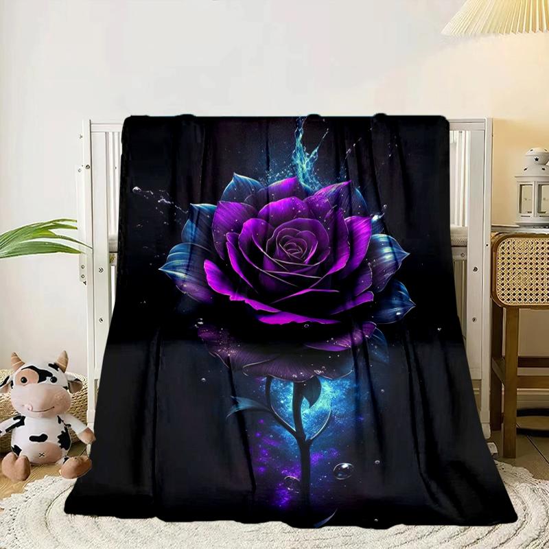 Red Roses On Black Background Blanket Flannel Blanket Throw Blanket Sofa Cover Blanket Soft Premium Blanket Picnic Blanket Tv Blanket Gifts