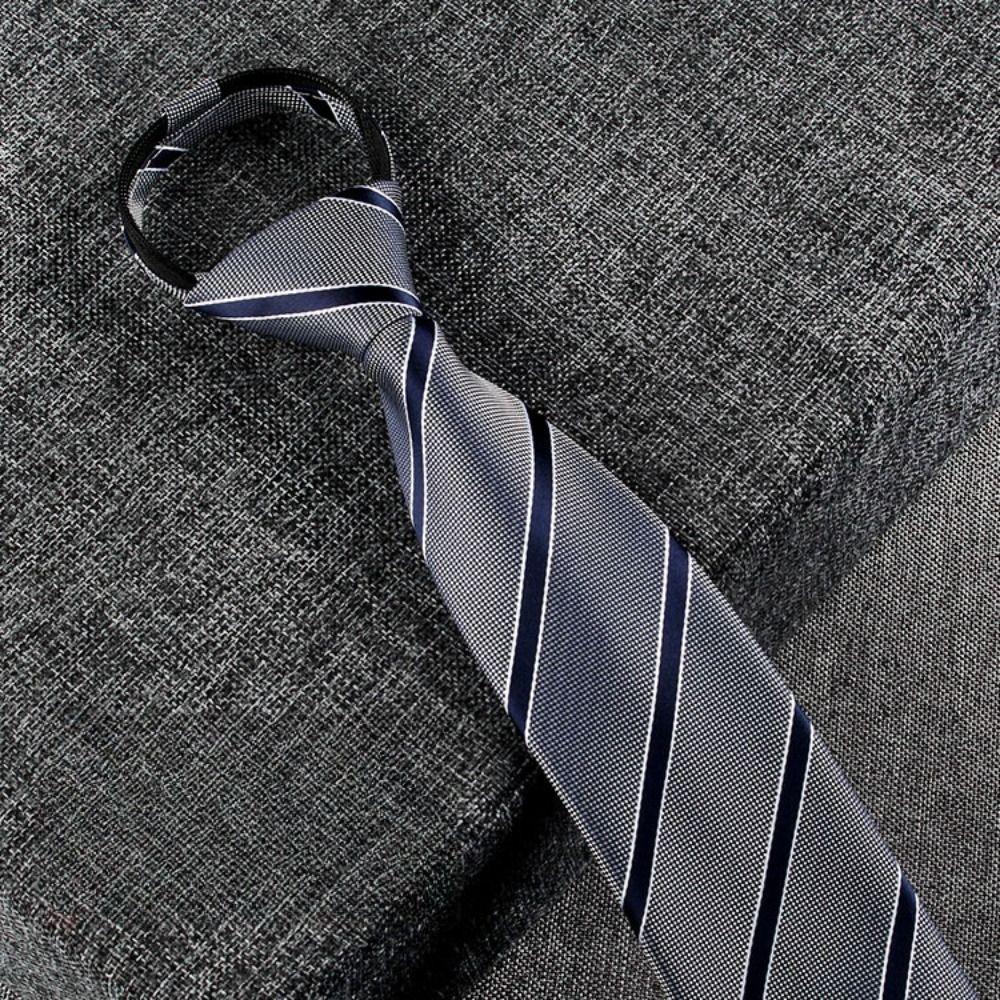 Gravata Automática Ajustável com Zíper Bolinhas Listrada Cravat Simples Preguiçosa Gravata de Pescoço para Homens Meninos