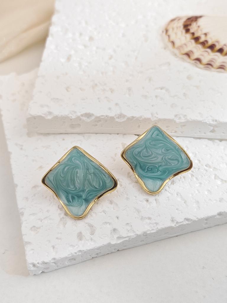 Stainless Steel Enamel Drop Earrings Studs for Women Fashion Exquisite Temperament Earrings Womens Spring Jewelry Gifts