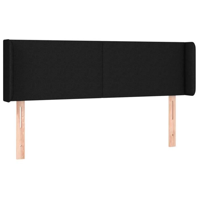 3122956 vidaXL LED Headboard Black 147x16x78-88 Cm Fabric