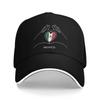 Mexico Heart with Mexican Flag Baseball Cap Hip Hop Sandwich Cap for Unisex Women Breathable Sun Cap Sport