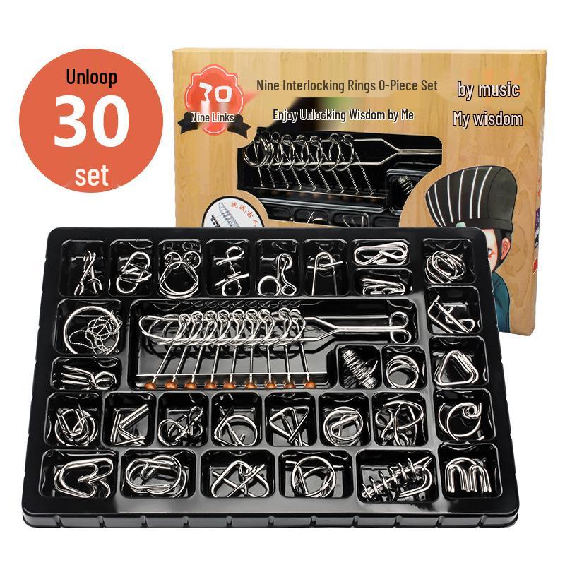 

Подарок на День защиты детей: Набор головоломок из девяти звеньев для детей 6-12 лет - Обучающая и снимающая стресс игрушка