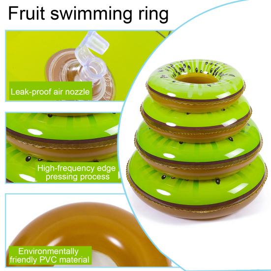 Oppblåsbare fruktbadeleker for barn voksne vannmelon kiwi appelsinformede gummibaderinger svømmering for sommerbassengfest innsjø strand