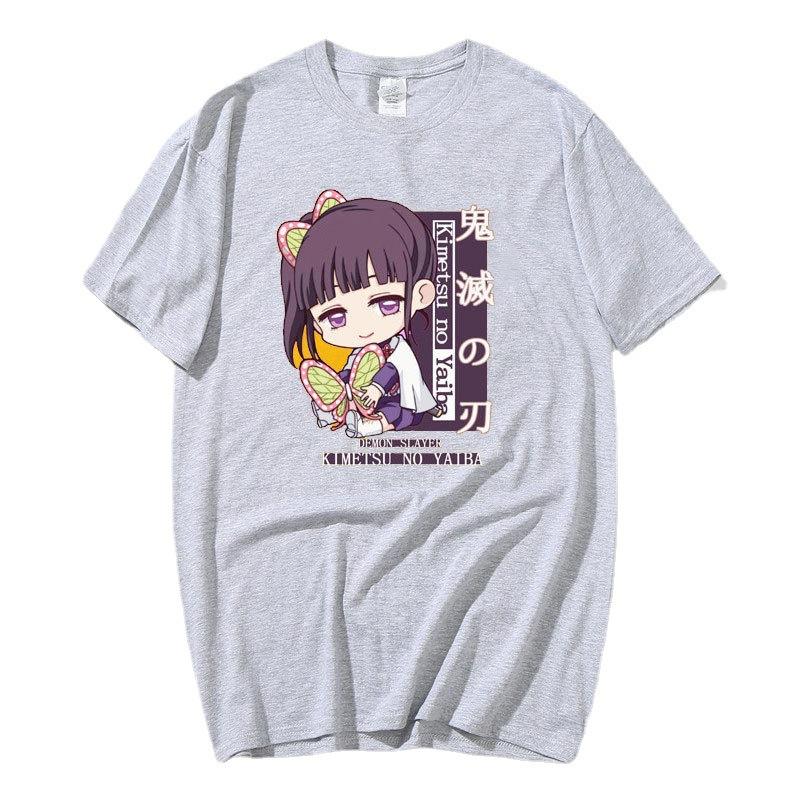 Anime Demon Slayer Kimetsu No Yaiba Harajuku T-Shirt Kawaii Tsuyuri Kanawo Cartoon bedrucktes lässiges Sommer-T-Shirt Manga T-Shirts Unisex Streetwear