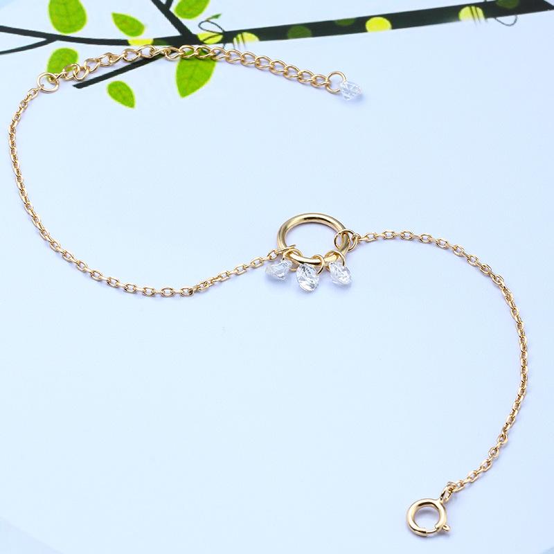 S925 Silver Plated 14K Gold Smart Bracelet Women's Niche Personality Circle Zircon Bracelet Dunli Jewelry