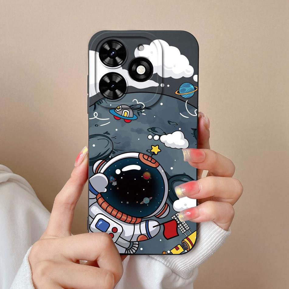 Case For Tecno Spark Go 2024 Cute Pilot Soft Liquid Silicone Upgrade Lens Protection Back Cover For Tecno SparkGo Coque Bumper