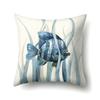 Polyester Pillowcase Peach Leather Velvet Cushion Cover Marine Life Seahorse Octopus Printed Pillow Bedside Cushion Cover