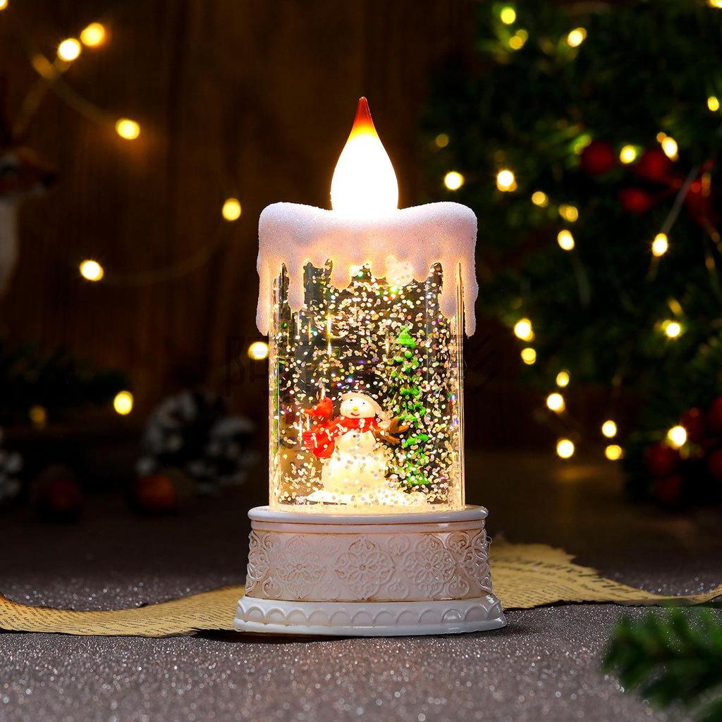 Leuchtendes Weihnachts-Telefonzellen-Ornament mit Öllampen-Szene zur Innendekoration