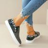 Sequin Decor Glitter Round Toe Canvas Sneakers Women Shallow Platform Casual Sparkling Casual Shoes