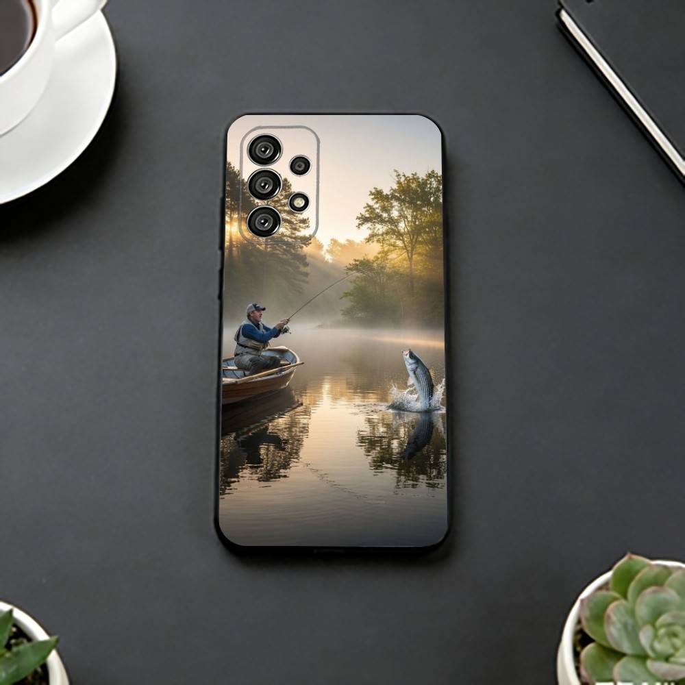 Carp Fish Fishing R-Rod Phone Case For Samsung S25,S24,S21,S22,S23,S30,Ultra,S20,Plus,Fe,Soft Silicone Black Cover
