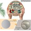 2D Flat, 1pc 7.87x7.87 Inch Round French Aluminum Sign, Vintage Decorative Plaque with "Welcome To My Tool Shed" Design, Garden Decor Sign, Suitable
