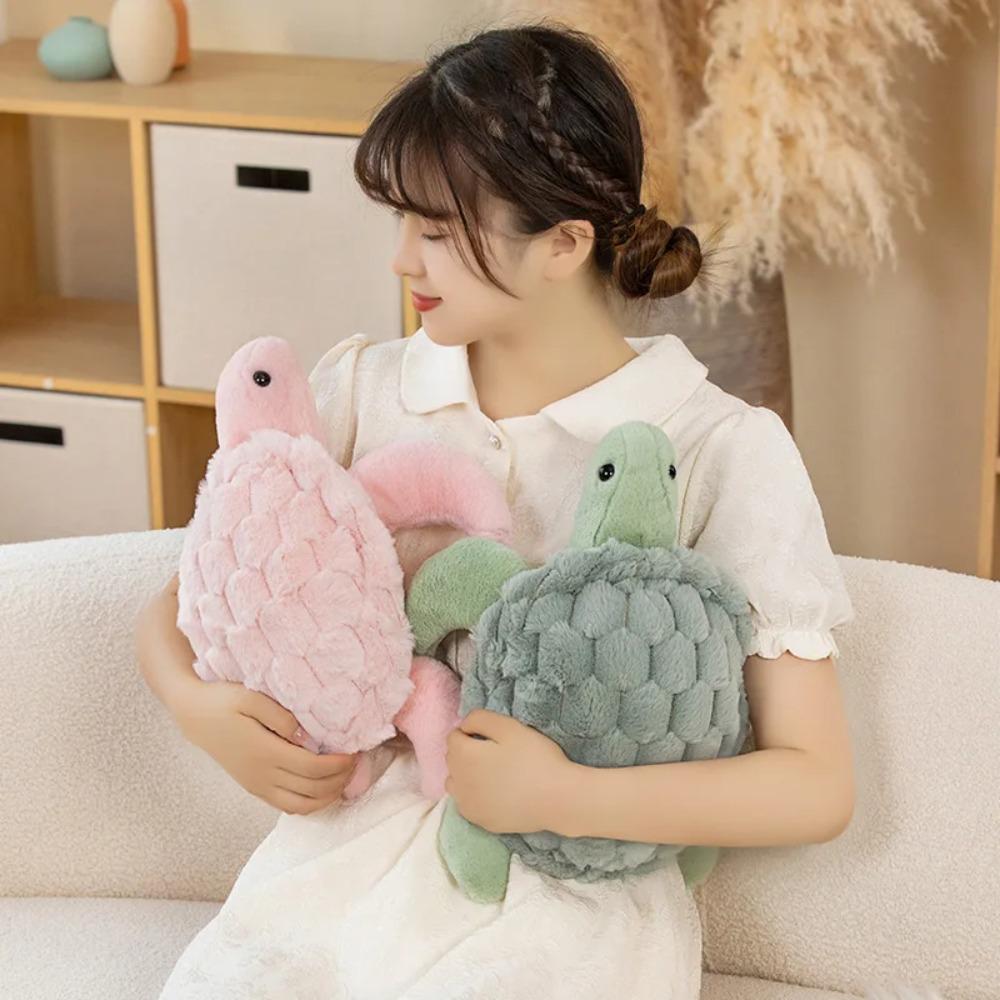 Pink Cute Turtle Stuffed Animals Green Tortoise Pillow Plush Doll Kawaii Sea Turtle Plush Toy  Girl